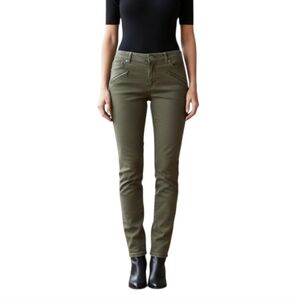 Kenneth Cole New York Jess Skinny Jeans Womens Size 8 Olive Zipper Stretch Pants